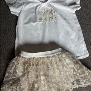Dior Baby White and Gold Top